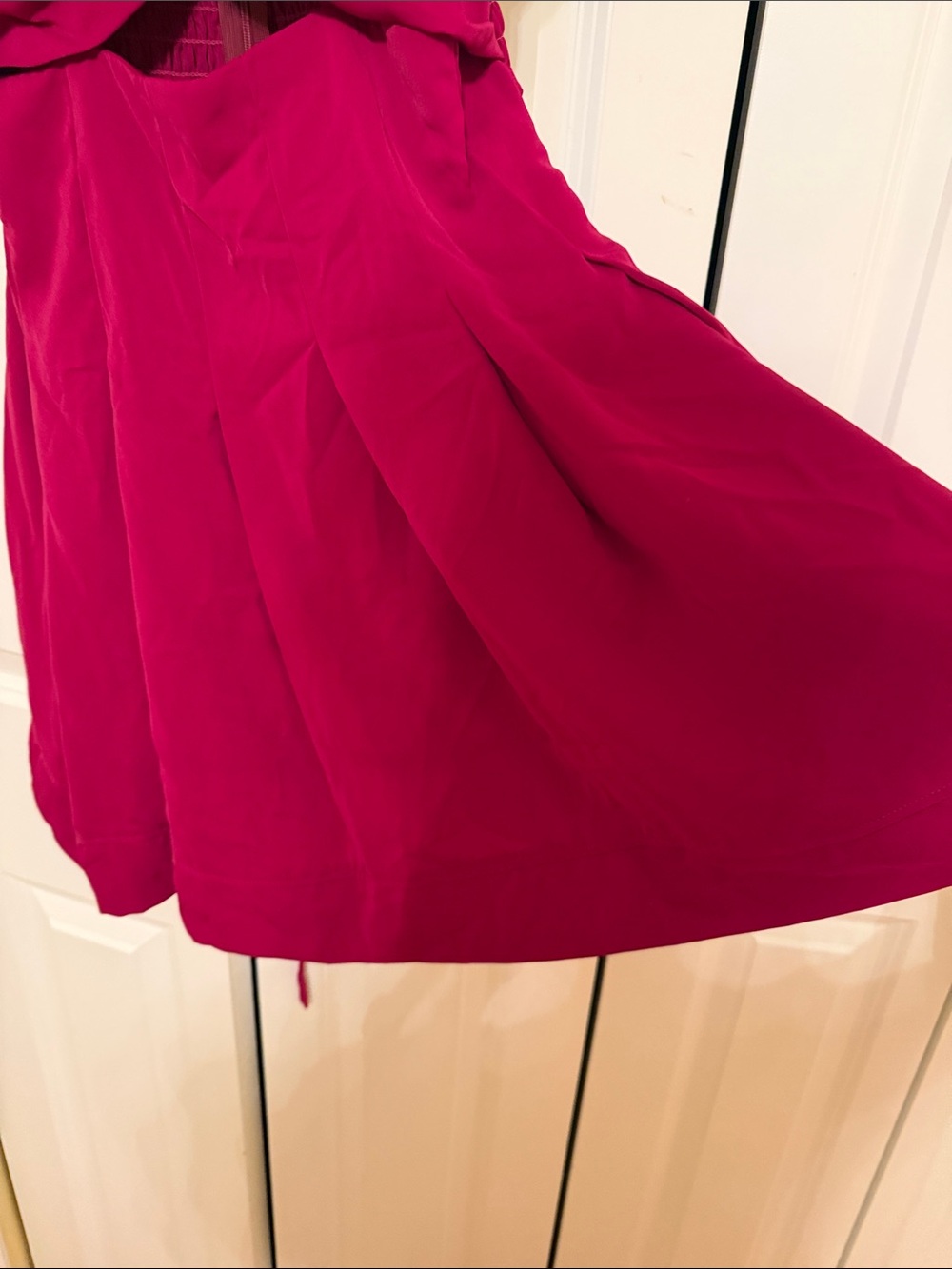 Fuchsia Puff Sleeve Mini Dress with Cutout Waist – Size S - Picture 3 of 5